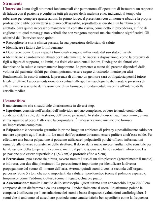 Appunti Infermieristica clinica - Metodologia Clinica nelle Scienze Infermieristiche - Prof.ssa Simona Bertozzi e Monica Codara