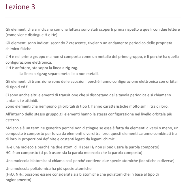 Appunti Chimica Generale, Inorganica e Stechiometria - Farmacia Unimi