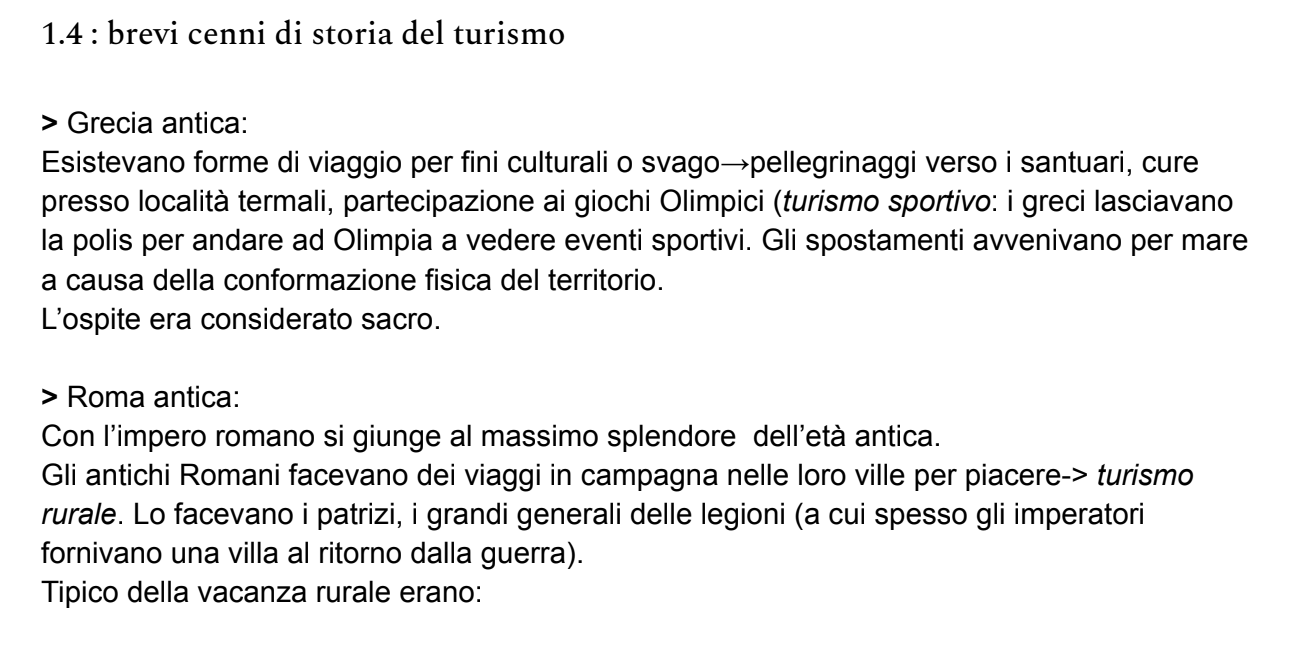 Appunti Geografia del turismo - Prof. Bagnoli