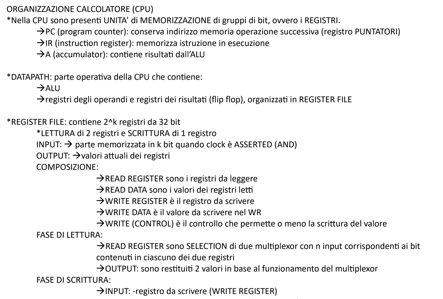 Dispensa Architettura degli elaboratori - Prof. Claudio Ferretti / Elisabetta Fersini