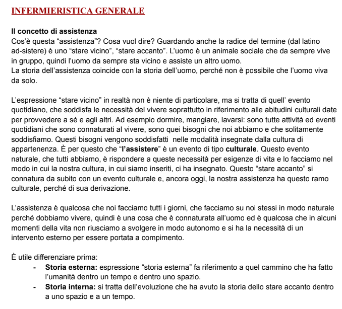 Appunti Fondamenti di Scienze infermieristiche ed ostetriche - Prof. Valentina Spedale e Davide Ausili