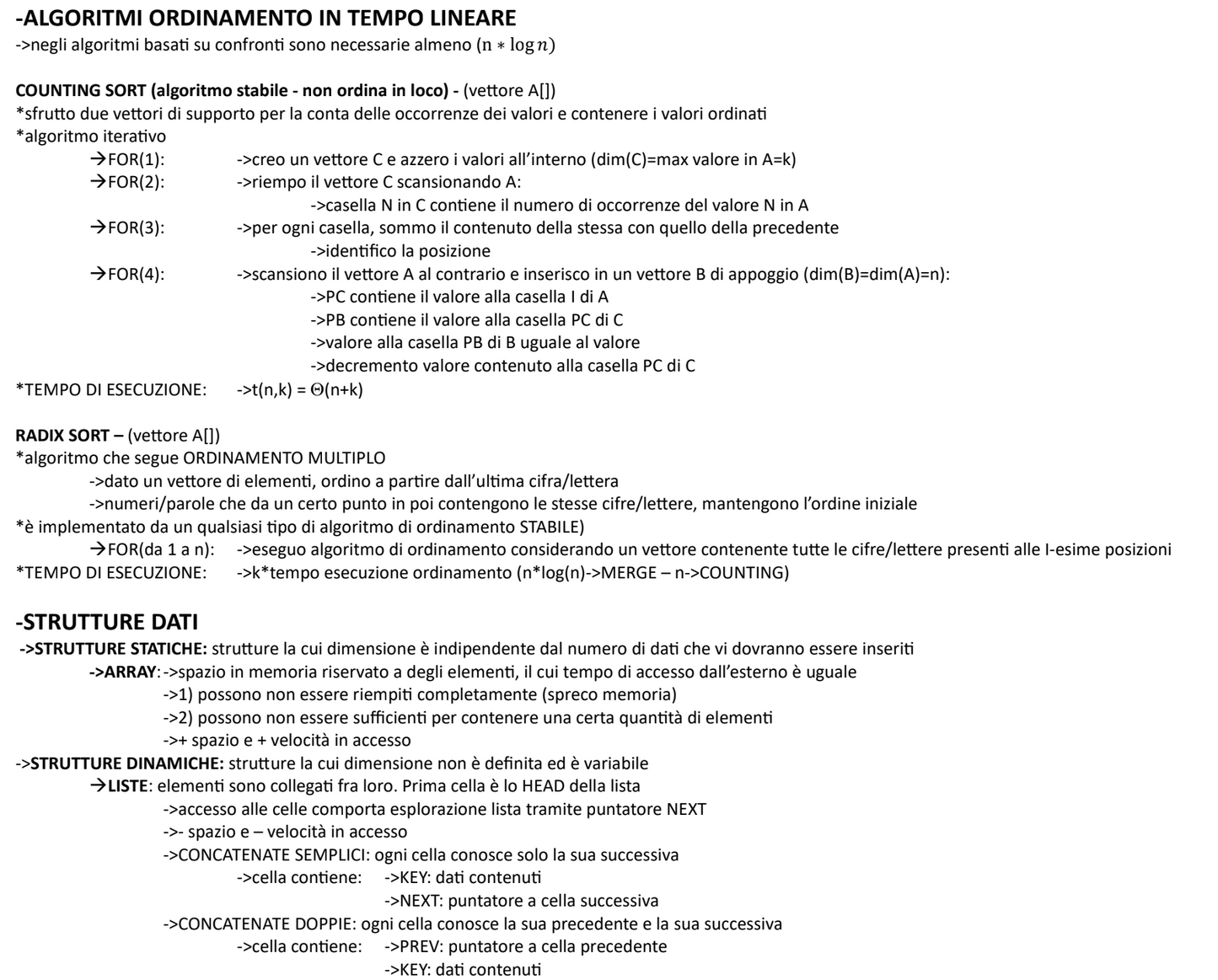 Dispensa Algoritmi e strutture dati - Prof. Claudio Zandron